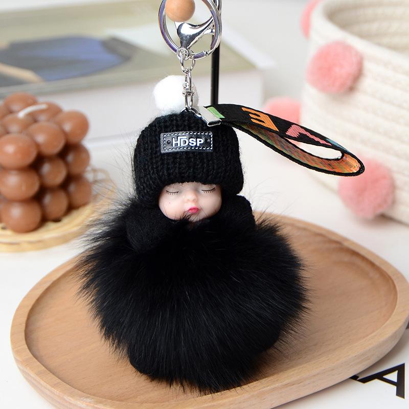 Новая мода, милая женская сумка, кулон, плюшевая подвеска, кукла для сна, автомобильный брелок, подвеска, Рождественский подарок