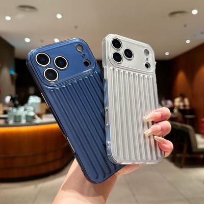 Прецизионное отверстие Вертикальный узор Световая колонка Ракушка для Apple 17PROMAX Противоударный Мягкий край Полное покрытие краев Богиня Роскошный стиль Чехол для мобильного телефона