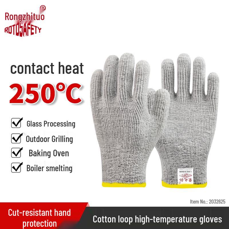Жаропрочные нескользящие силиконовые перчатки Rongzhitou 250°C для выпечки и барбекю