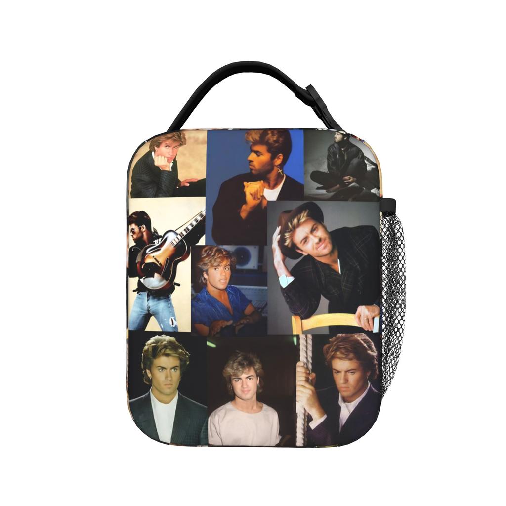 George Michael British Singer Lunch Bag Casual Lunch Box For Women Travel Portable Cooler Bag Waterproof Thermal Tote Handbags