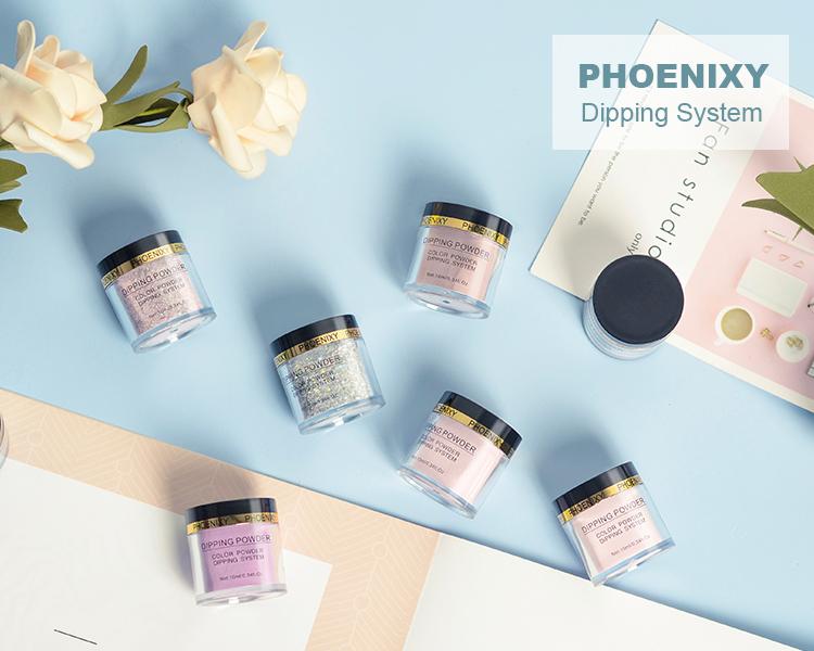 PHOENIXY, 10 г, набор пудры для ногтей, натуральная сухая голографическая система для погружения ногтей, сила
