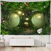 Fairy Tale Forest Tapestry Wall Hanging Fantasy Magic Trees House In Dreamland Tapestry for Kids Room Decor Party Backdrop Cloth