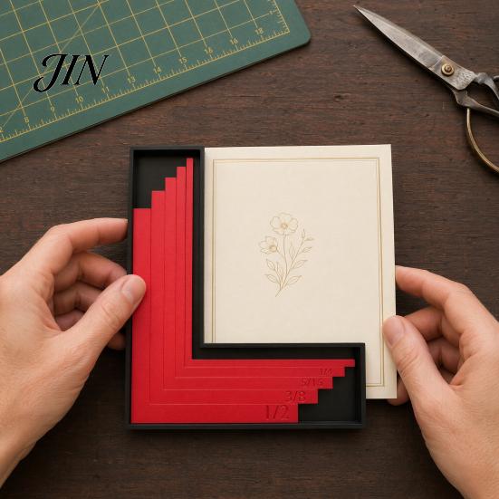 Card Making Alignment Aid 5Pcs/Set Paper Crafting Guides with Storage Case, L-Shaped Positioning Ruler Precise Layering Tool Size Tabs, Corners Helper