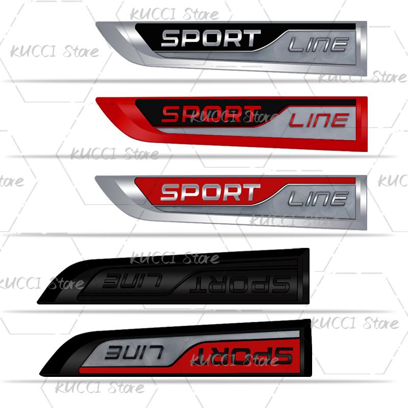 MBOF6 3D Car Sticker Sport Line Logo Metal Emblem Badge Decals For Skoda Fabia Octavia Rapid Citigo Roomster Kodiaq Karoq Superb Scala