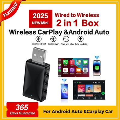 Беспроводной адаптер Carplay 2-в-1 Dongle Wireless CarPlay и Android Auto для iPhone Android Phone