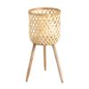 Nordic Style Bamboo Woven Plant Basket - Rattan Balcony Pothos Stand