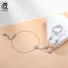 ORSA JEWELS Роскошный серебряный браслет-цепочка на палец из стерлингового серебра 925 пробы с цирконием 5A для женщин Модная ручная декорация Ювелирные изделия Подарки APV05