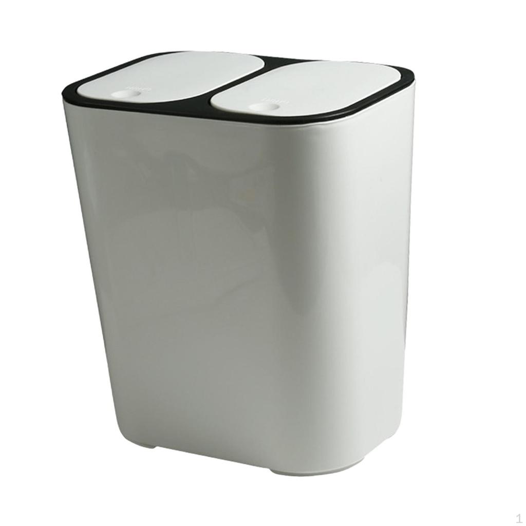 Dry and Wet Separation Kitchen Trash Can Rectangular 12 Liter/3 Gallon Capacity Bathroom Wastebasket