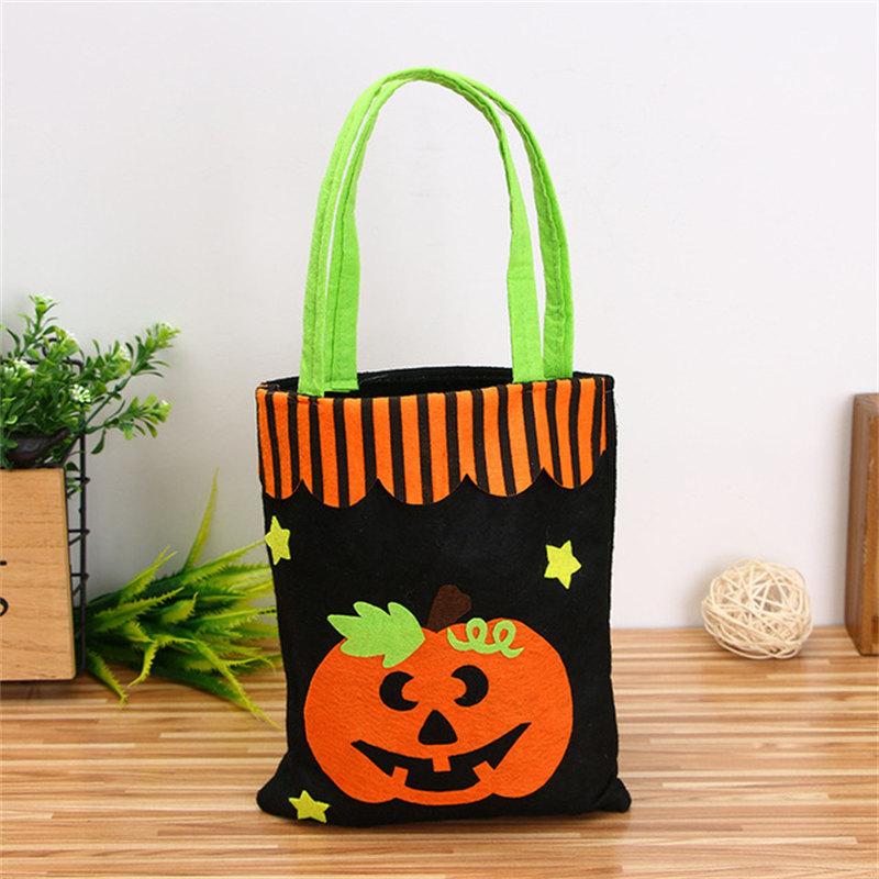 Halloween Tote Bag Witch Black Cat Candy Bag Trick Or Treat Ghost Festival Parti Happy Helloween Day Decor For Kids Gift Bag