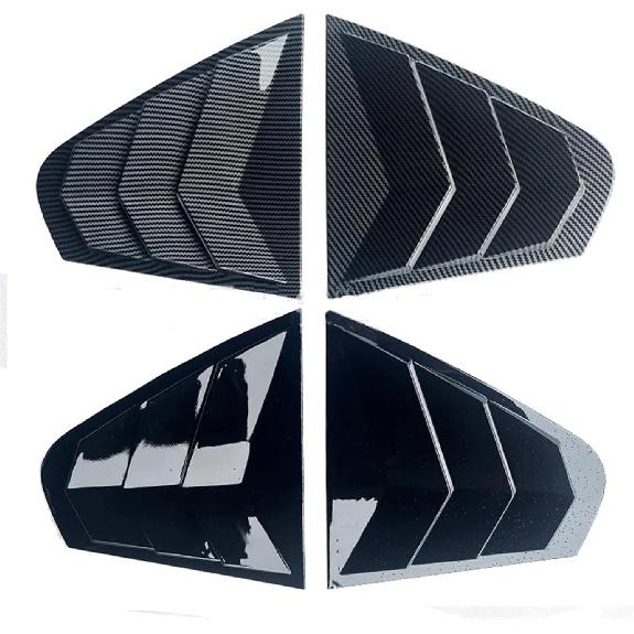 Крышка-жалюзи на заднее стекло автомобиля, совместимая с Jetta MK6 2012 2013 2014 2015 2016 2017 2018, накладка на боковые вентиляционные отверстия, стикер(Черный глянец)