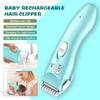 Baby Hair Cutter Electric Clipper Green Flexible Low Noise Strong Power Waterproof Trimmer