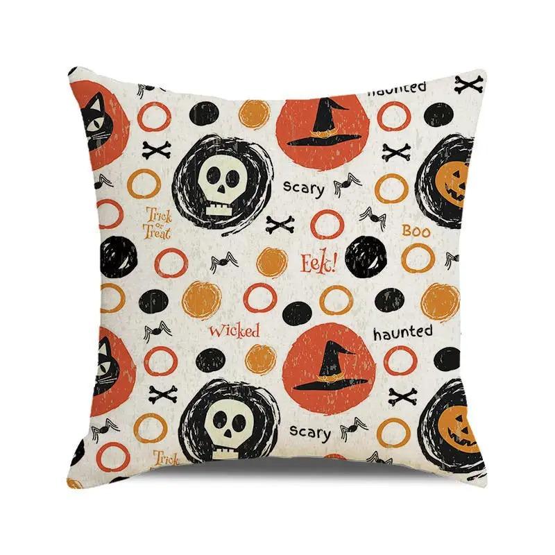 Декоративная наволочка для подушки на Хэллоуин с изображением тыквы, летучей мыши, волшебника, призрака, подходит для украшения дома, гостиной, дивана, комнаты