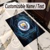 Crystal Velvet Rug Manchester City Print Custom Name Text Floor Mat Home Decor