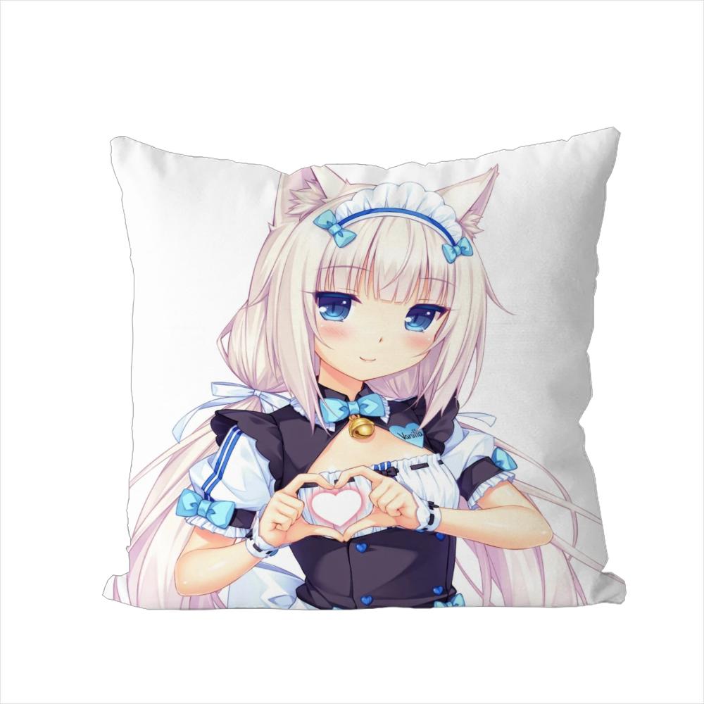 Наволочка NekoPara для Автомобиля Дивана Декоративная Домашняя Двусторонняя Печать Плюшевая Квадратная Подушка-Бросок Чехол