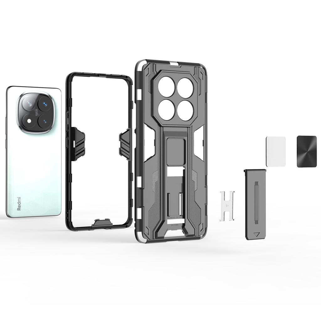 Чехол для Xiaomi Redmi Note 14 Pro 5G/Poco X7 5G, PC + TPU, противоударный чехол для телефона с подставкой