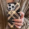 Ретро Черно-Золотой Ромбовидный Узор Чехол для Телефона для IPhone Case 16 15 14 13 12 11 Pro XR XS Max 7 8 Plus Ударопрочная Задняя Крышка