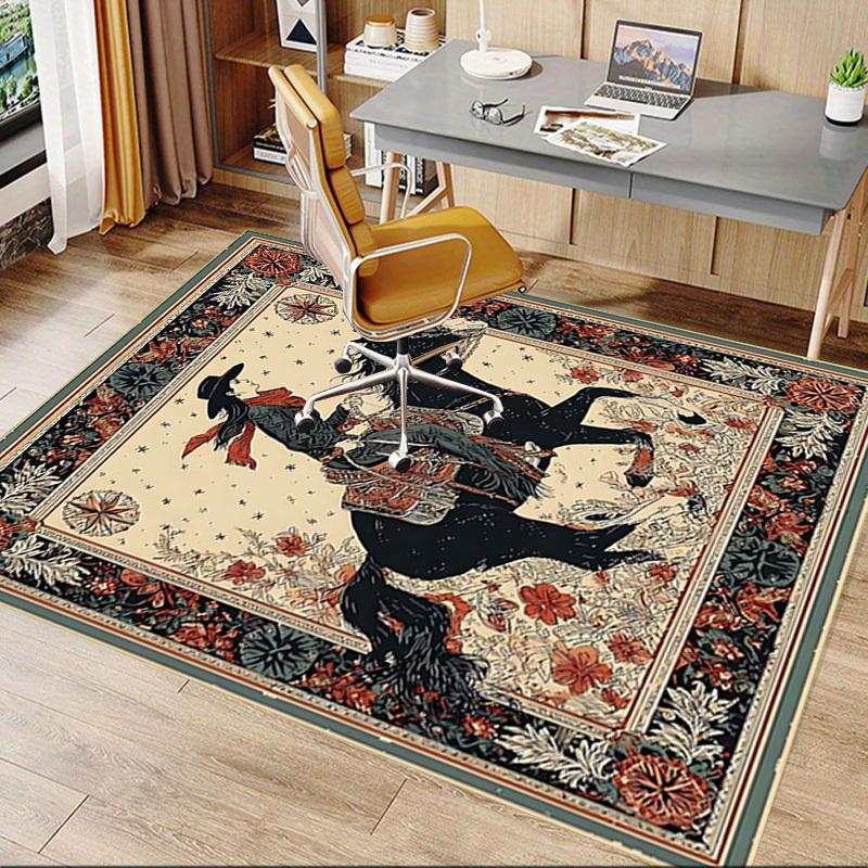 1 шт. Коврик для пола с рисунком ковбойки и лошади, нескользящий, для офиса, семьи, спальни, студии - Большой ковер, Яркие цвета - C0455