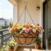 2 Pack 12 Inch Hanging Plant Baskets Metal Wire Frame With Natural Coconut Fiber Liner For Outdoor Garden Patio Decor