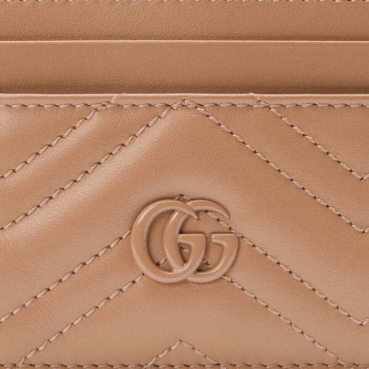 Gucci Кожаный картхол GG Marmont Matelassé Бежевый Унисекс Для Повседневного Использования