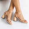 New Thin Strap Summer Cross Bare Strap Outer Wear One-word Strap High-heeled Sandals