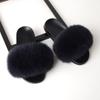 Furry Slippers for Women The Same Style In Summer Real Fox Fur Slippers Plus Size Female Sandals