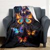 1pc Butterfly Print Blanket Lightweight Flannel Blanket Throw Blanket For Sofa, Bed, Travel, Camping, Livingroom, Office, Couch, Chair, And Bed yy2510