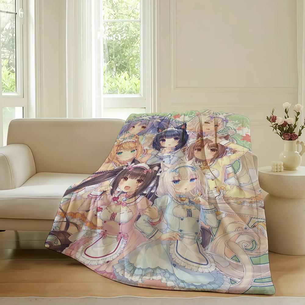 Classic Lovely N-Nekopara Girl Blanket Warm Soft Suitable For Bedroom Sofa Bed Living Room Office Travel Camping Gifts