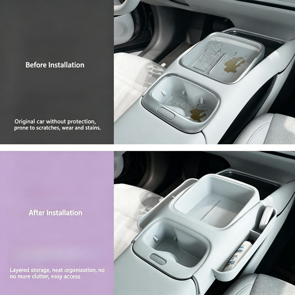 Car Integrated Center Console Silicone Protective Pad For 2026 Xpeng MONA L03 Wireless Charging & Cup Holder Full-Surround Cover