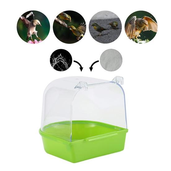 Easy To Clean Transparent Bird Bath Cage Convenient Bath Bathroom for Small Birds