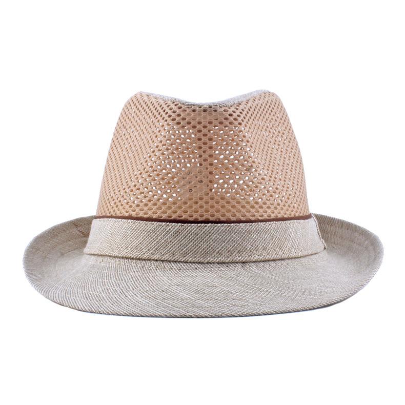 Мужская летняя шляпа, солнцезащитная шляпа для среднего и пожилого возраста, сетчатая полая соломенная шляпа, британская джазовая шляпа