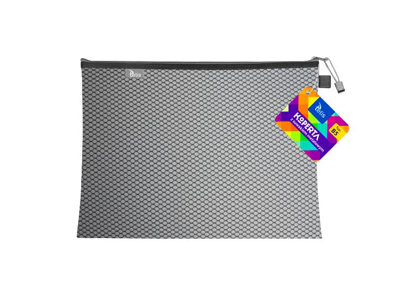 Envelope with metal zipper. B5 black