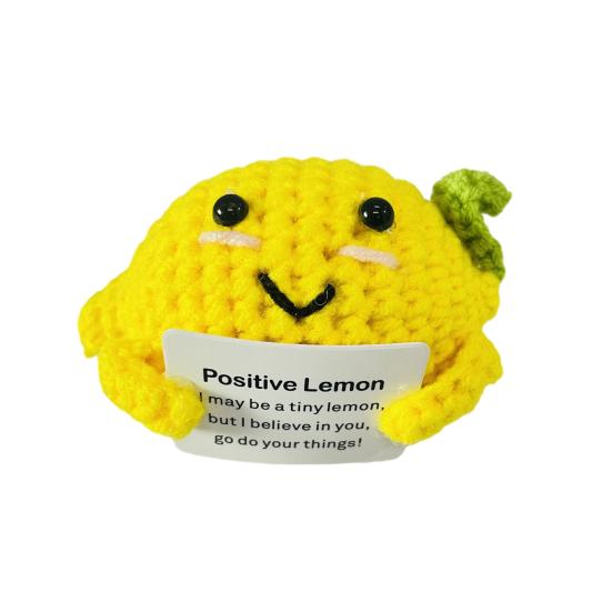 Симпатичная пряжа вязаная кукла-картошка-игрушка с позитивной картой Мини-улыбающийся лимон и огурец Кимчи Ручная тканая кукла Орнамент Брелок Украшение рюкзака