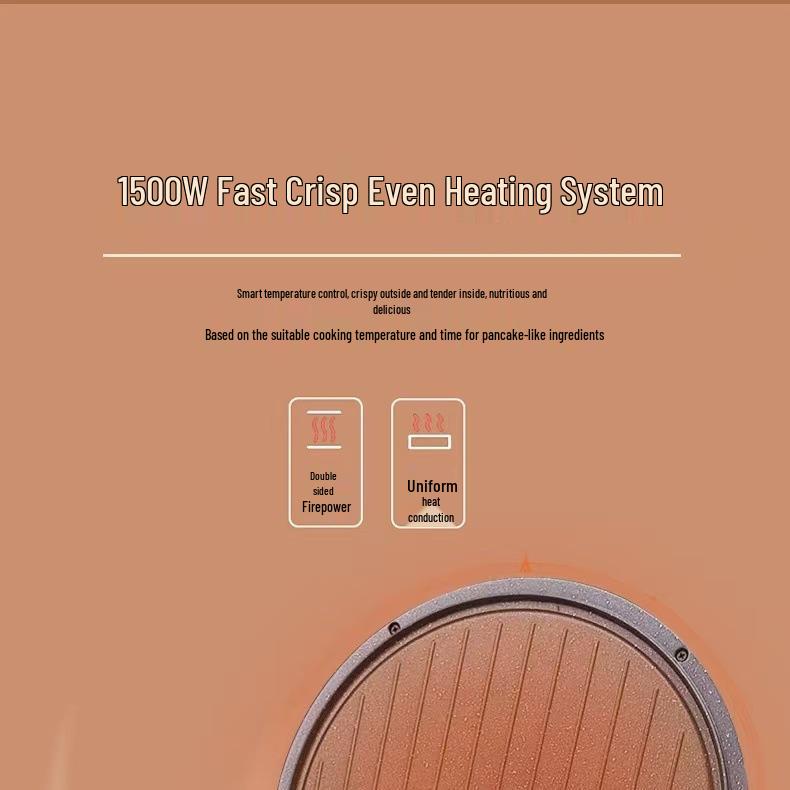 Electric Griddle Non-Stick Double-Sided Deep Barbecue & Breakfast Maker