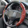 Универсальная крышка рулевого колеса автомобиля, противоскользящая, яркий блеск, текстура под карбон, аксессуары для декора рулевого колеса 14,5-15 дюймов