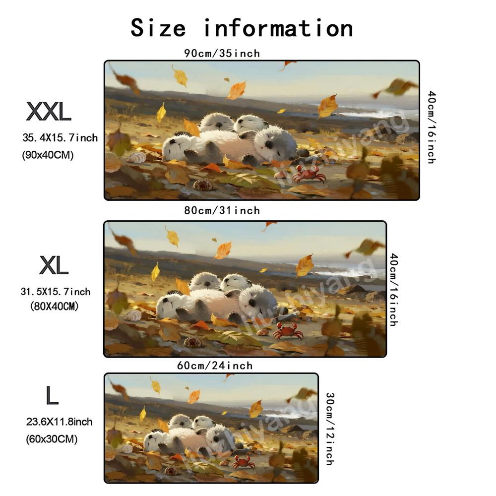 Happy Capybara Mouse Pad Large Computer Office Game Table Mat Rubber AntiSlip Stitched Edge Keyboard Mats 90x40 Xxl Desk Pads