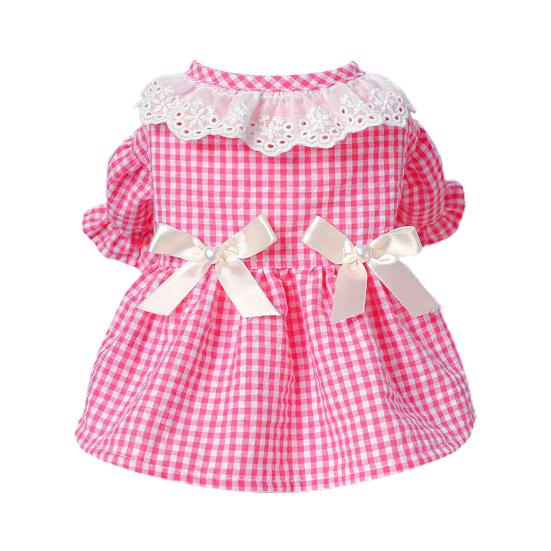 Платье для собак, мягкое, удобное, с круглым вырезом, очаровательное летнее клетчатое платье для домашних животных, собак, кошек, товары для домашних животных