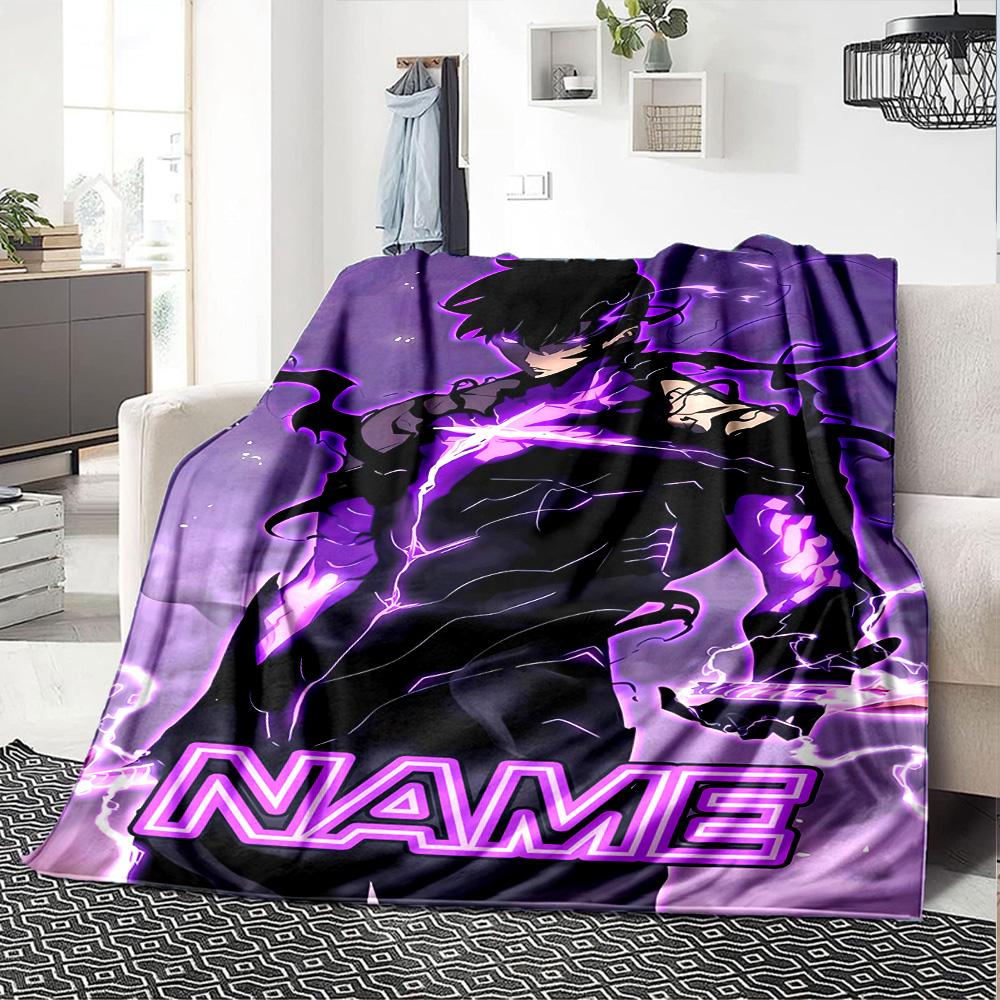 Customiz Name Personality Solo Leveling Blanket Soft &Warm Sofa Office Bed Travel Lunch Break Blanket, Gift Suitable All Seasons