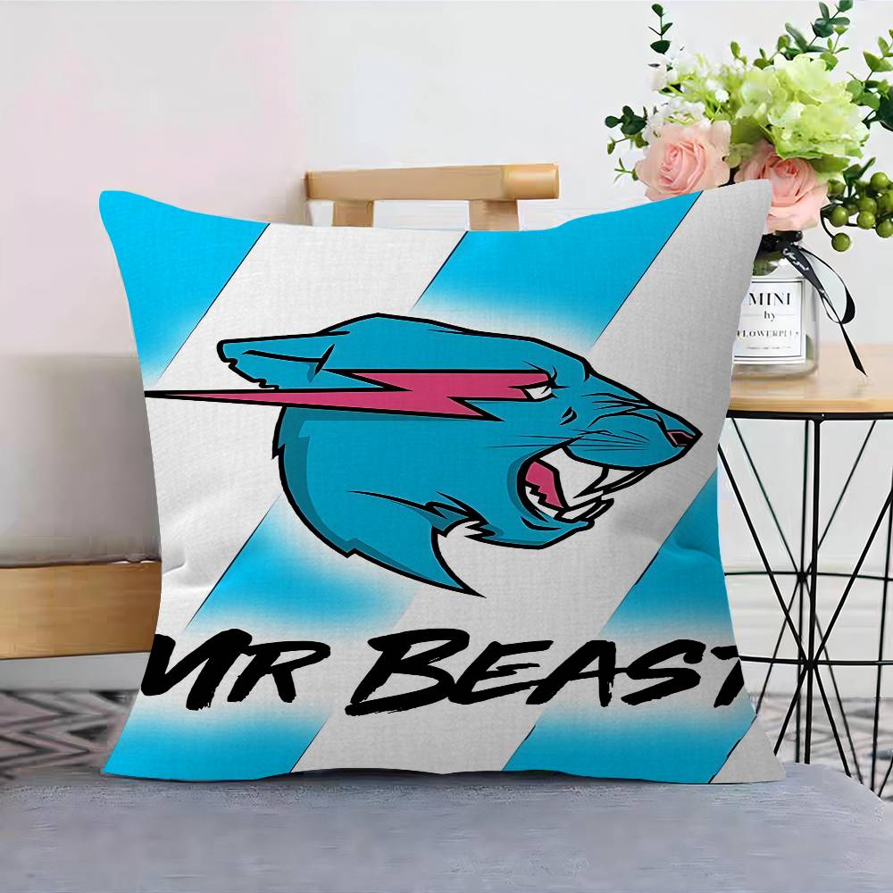 Игровой Блогер M-MrBeast Наволочки Мультяшные Декоративные для Дивана Дома Двусторонняя Печать Короткий Плюш Милая Наволочка