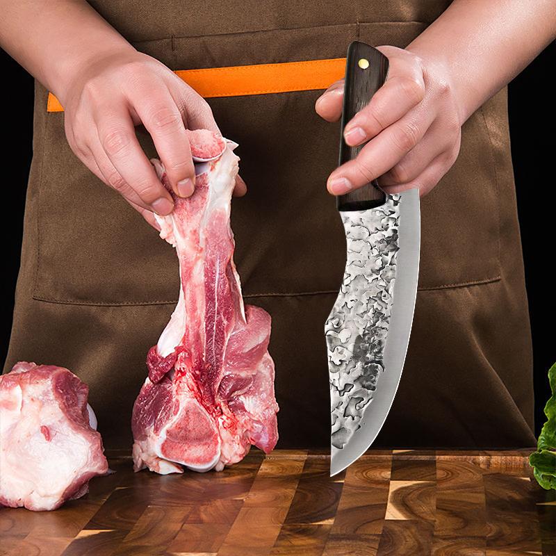 Кухонный нож для разделки мяса и рыбы из нержавеющей стали, нож для нарезки, топорик мясника, кухонные принадлежности с чехлом