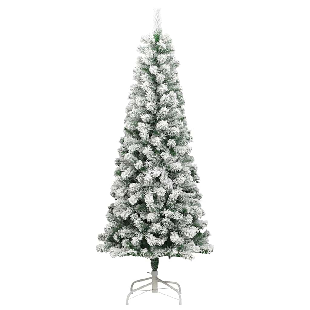 Artificial Foldable Christmas Tree in Green and White 180 cm