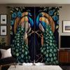 2 шт. HD Digital Blue Series Auscious Peacock Curtains Home Decorating Style Decorating Living Room Bedroom Rodding Curtain