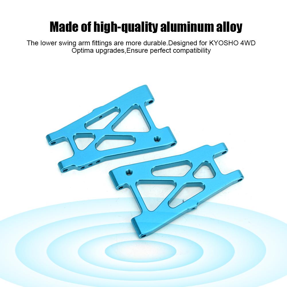 2PCS Aluminum Alloy Rear Lower Swing Arm Fit for 4 Optima 1Celsius10 RC Off Road Vehicle(Blue )