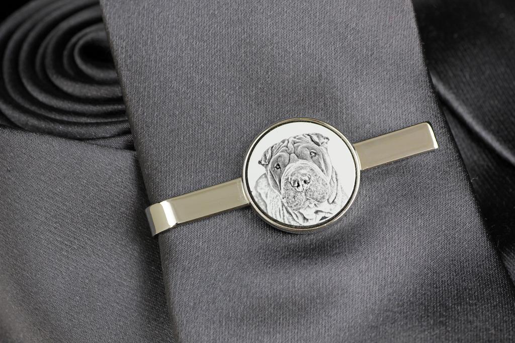 Shar Pei - tie clip with a dog, personalized tie clip, a unique gift for a man from the Art-Dog brand