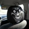 2Pcs Elastic Car Scary Face Headrest Sleeve Breathable Creepy Ghost Car Seat Wrap  Halloween