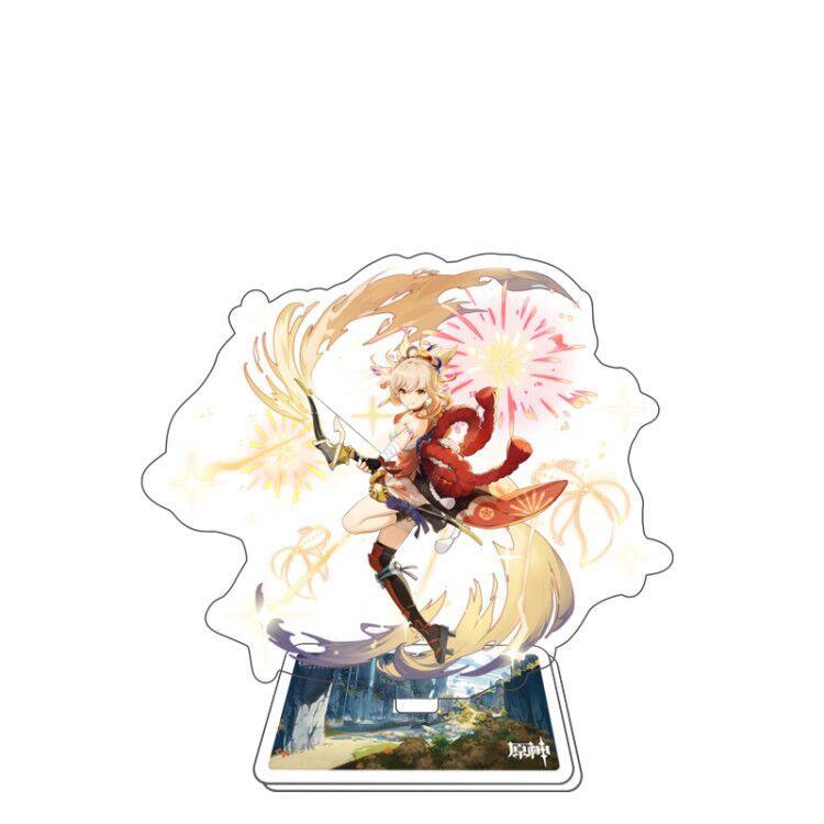 Игра Genshin Impact Стенд для фигурки Модель Игрушка 15 см Кэцин Шэнь Хэ Аратаки Итто Акриловая пластина с фигуркой Настольное украшение Подарок