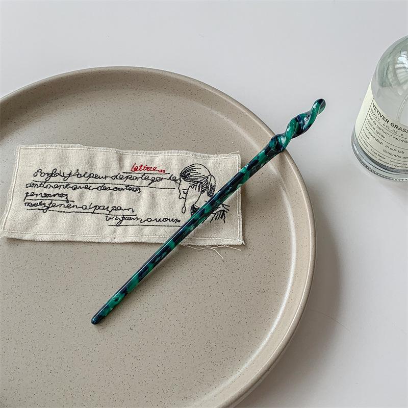 Ацетатная заколка для волос «Русалочка»: Женская современная прическа ципао, простая повседневная прическа в древнем стиле 2022