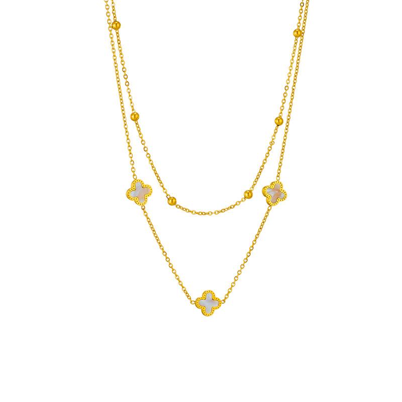 Ожерелье с клевером из нержавеющей стали