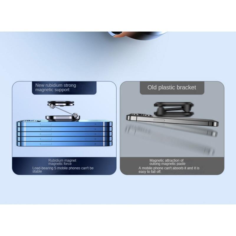 Креативный автомобильный складной бортовой кронштейн с многоугольным позиционированием. Сильное магнитное всасывание. Вращающаяся подвеска. Регулируемый по высоте кронштейн для мобильного телефона.