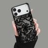 Черный кружевной 2D узор чехол для телефона подходит для iPhone 17 16 15 14 13 12 11 Pro/Max/Plus противоударная задняя крышка