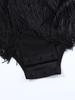 Kids Girls Cha-cha Salsa Latin Dance Costume Shiny Sequins Halter Sleeveless Mesh Waist Keyhole Metallic Back Tassels Leotard Dancewear